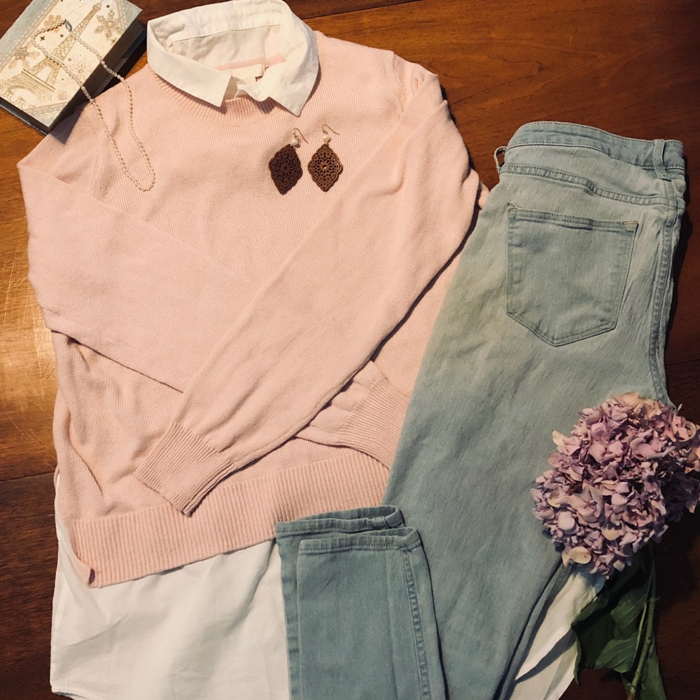 Sophisticated H&M Pink Collared Sweater